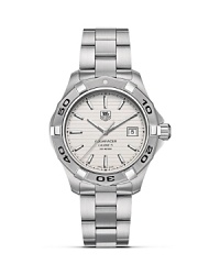 TAG Heuer's Aquaracer series is the reference professional diving watch. With a silver dial with horizontal stripe effect and water resistance to 300M. TAG Heuer's Aquaracer series is the reference professional diving watch. With a silver dial with horizontal stripe effect and water resistance to 300M.