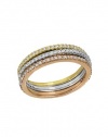 Effy Jewlery Moderna Trio 14K Tri-Color Gold Diamond Ring, .54 TCW Ring size 7