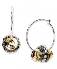 Nine West Earrings, Tri Tone Disc Hoop Earrings Nine West Earrings, Tri Tone Disc Hoop Earrings