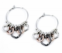 Nine West Earrings, Tri-Tone Shaky Hoop Earrings Nine West Earrings, Tri-Tone Shaky Hoop Earrings
