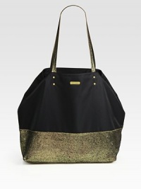 EXCLUSIVELY AT SAKS. An ultra-roomy carryall crafted in a bold pairing of nylon and metallic leather.Shoulder straps, 10 dropOne inside zip pocketFully lined14W X 14½H X 6½DImported EXCLUSIVELY AT SAKS. An ultra-roomy carryall crafted in a bold pairing of nylon and metallic leather.Shoulder straps, 10 dropOne inside zip pocketFully lined14W X 14½H X 6½DImported
