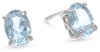 Sterling Silver Blue Topaz Oval Earrings