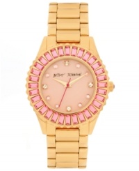 Take a cue from the guys with this glammed up boyfriend watch from Betsey Johnson. Take a cue from the guys with this glammed up boyfriend watch from Betsey Johnson.