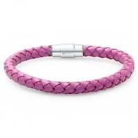Oxford Ivy Lavender Braided Leather Bracelet - Stainless Steel Locking Magnetic Clasp (7 1/2 inch) Oxford Ivy Lavender Braided Leather Bracelet - Stainless Steel Locking Magnetic Clasp (7 1/2 inch)