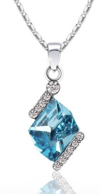 Elegant Swarovski Elements Crystal Pendant Necklace - (Blue) 2016401 Elegant Swarovski Elements Crystal Pendant Necklace - (Blue) 2016401