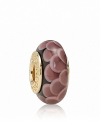 A murano glass charm with a romantic petal pattern brings bold color and glossy texture to your bracelet. Logo-engraved 14K gold trim expresses the PANDORA signature. A murano glass charm with a romantic petal pattern brings bold color and glossy texture to your bracelet. Logo-engraved 14K gold trim expresses the PANDORA signature.