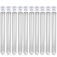 10 Pack - 6-inch, 16x150mm Clear Plastic Test Tubes with Caps 10 Pack - 6-inch, 16x150mm Clear Plastic Test Tubes with Caps