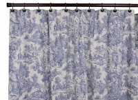 Victoria Park Toile Bathroom Shower Curtain, Blue Victoria Park Toile Bathroom Shower Curtain, Blue