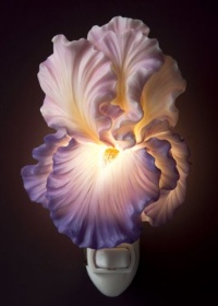 Purple Bearded Iris Night Light - Ibis & Orchid Flowers of Light Collection Purple Bearded Iris Night Light - Ibis & Orchid Flowers of Light Collection