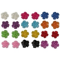 Set Of 12 Pairs 3/8 Glitter Flower Studs!, in Multi Set Of 12 Pairs 3/8 Glitter Flower Studs!, in Multi