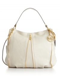 Add a little edge to your designer handbag collection with the Newman from MICHAEL Michael Kors. Featuring exposed zipper accents and 18K gold hardware, this sleek shoulder bag is a fashion maven must. Add a little edge to your designer handbag collection with the Newman from MICHAEL Michael Kors. Featuring exposed zipper accents and 18K gold hardware, this sleek shoulder bag is a fashion maven must.