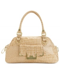 Step into the limelight with this shiny, patent purse from Marc Fisher that features a croc-inspired pattern and signature golden hardware. Spacious with plenty of pockets, it's the must-have accessory of the season. Step into the limelight with this shiny, patent purse from Marc Fisher that features a croc-inspired pattern and signature golden hardware. Spacious with plenty of pockets, it's the must-have accessory of the season.