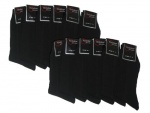 Knocker Mens Plain Dress Socks Black 12 Pairs Size 10-13