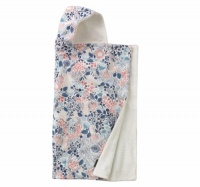 DwellStudio Meadow Powder Hooded Towel, Pink, White