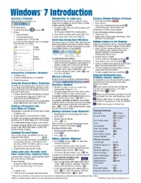 Windows 7 Quick Reference Guide (Cheat Sheet of Instructions, Tips & Shortcuts - Laminated Card) Windows 7 Quick Reference Guide (Cheat Sheet of Instructions, Tips & Shortcuts - Laminated Card)
