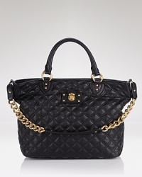 Marc Jacobs' quilted leather satchel is the ultimate ingenue essential. Give into luxe-lust and invest in this oversized tote as an everyday option that the it-girls will envy. Marc Jacobs' quilted leather satchel is the ultimate ingenue essential. Give into luxe-lust and invest in this oversized tote as an everyday option that the it-girls will envy.