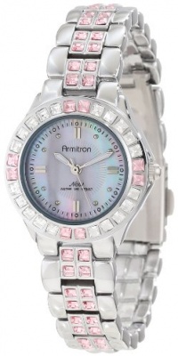 Armitron Women's 75/3689PMSV Pink Colored Swarovski Crystal Accented Silver-Tone Watch Armitron Women's 75/3689PMSV Pink Colored Swarovski Crystal Accented Silver-Tone Watch