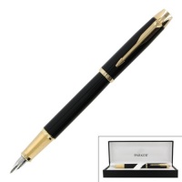 Parker IM Black Gold Trim Fountain Pen, Medium Nib - 1760800 Parker IM Black Gold Trim Fountain Pen, Medium Nib - 1760800