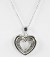 Victoria Townsend Necklace, 18 Sterling Silver Diamond Heart Pendant