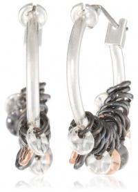 Nine West In The Groove Tri-Tone Shaky Drop Hoop Earrings Nine West In The Groove Tri-Tone Shaky Drop Hoop Earrings