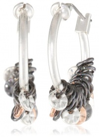 Nine West In The Groove Tri-Tone Shaky Drop Hoop Earrings