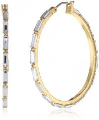 Betsey Johnson Iconic Baguette Crystal Baguette Hoop Earrings Betsey Johnson Iconic Baguette Crystal Baguette Hoop Earrings