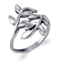 Sterling Silver 23mm Wide Cute Ivy Leaf Design Polished Finish 2mm Wide Band Ring Size 4, 5, 6, 7, 8, 9, 10 Sterling Silver 23mm Wide Cute Ivy Leaf Design Polished Finish 2mm Wide Band Ring Size 4, 5, 6, 7, 8, 9, 10