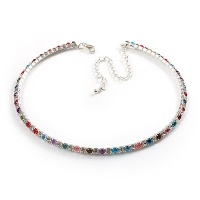 Thin Swarovski Crystal Choker Necklace (Multicoloured) Thin Swarovski Crystal Choker Necklace (Multicoloured)
