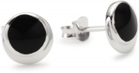 VINANI German 925 Sterling Silver Women Stud Earrings double Circle shiny Onyx Black OFO VINANI German 925 Sterling Silver Women Stud Earrings double Circle shiny Onyx Black OFO
