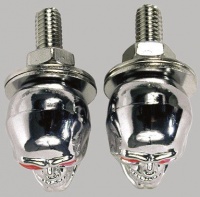 Custom Accessories Skull License Plate Fastners Pair Custom Accessories Skull License Plate Fastners Pair
