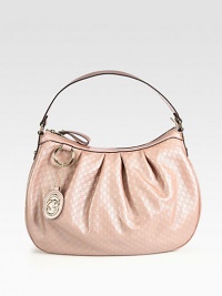 Sukey medium metallic microguccissima leather hobo with inner pockets.Metallic microguccissima leather with leather trimLight fine gold hardwareSingle non-adjustable strap, 7.8 dropTop zip closureInside zip pocketCotton linen lining15.7L x 4.7W x 11.8HMade in Italy DUE TO HIGH DEMAND, A CUSTOMER MAY ORDER NO MORE THAN 3 UNITS OF THIS ITEM EVERY THIRTY DAYS. Sukey medium metallic microguccissima leather hobo with inner pockets.Metallic microguccissima leather with leather trimLight fine gold hardwareSingle non-adjustable strap, 7.8 dropTop zip closureInside zip pocketCotton linen lining15.7L x 4.7W x 11.8HMade in Italy DUE TO HIGH DEMAND, A CUSTOMER MAY ORDER NO MORE THAN 3 UNITS OF THIS ITEM EVERY THIRTY DAYS.