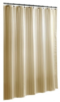 Ex-Cell Home Fashions By Appointment Woven Stripe Damask Fabric Shower Curtain Liner, Linen Ex-Cell Home Fashions By Appointment Woven Stripe Damask Fabric Shower Curtain Liner, Linen