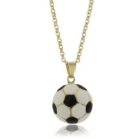 Lily Nily 18k Gold Overlay Enamel Children's Soccer Ball Pendant Lily Nily 18k Gold Overlay Enamel Children's Soccer Ball Pendant