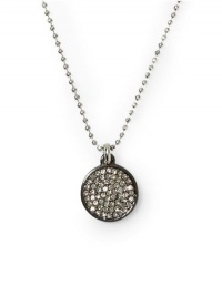 Michael Kors Silver Pavé Disc Necklace, 16 L