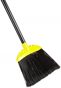 Rubbermaid Commercial FG638906 Jumbo Smooth Sweep Polypropylene Angle Broom with Black Metal Handle, 10 Head Width, Black