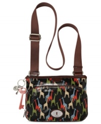 Add some vintage-inspired attitude to your everyday accessorizing with this colorful crossbody from Fossil. Durable coated canvas is outfitted with a fun pattern and signature hardware, while the interior offers plenty of pockets to stash your everyday essentials. Add some vintage-inspired attitude to your everyday accessorizing with this colorful crossbody from Fossil. Durable coated canvas is outfitted with a fun pattern and signature hardware, while the interior offers plenty of pockets to stash your everyday essentials.