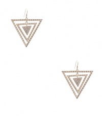 G by GUESS Pave Triangle Orbital Earrings, GOLD G by GUESS Pave Triangle Orbital Earrings, GOLD