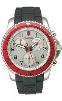 Victorinox Swiss Army Black Rubber Band Silver Dial - Men's Watch 241433 Victorinox Swiss Army Black Rubber Band Silver Dial - Men's Watch 241433