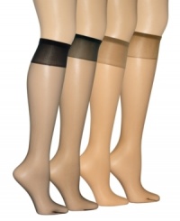 Virtually invisible on the leg, Berkshire's ultra sheer knee-highs feature a non-binding top and no-show toe. Virtually invisible on the leg, Berkshire's ultra sheer knee-highs feature a non-binding top and no-show toe.