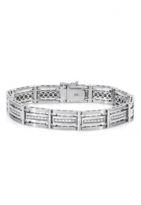 Effy Jewlery Gento Men's 14K White Gold Diamond Bracelet, 1.70 TCW