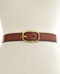 Vintage appeal never goes out of style. Perforated detail and an antiqued gold-tone buckle lend a rich appearance to this Fossil belt. Vintage appeal never goes out of style. Perforated detail and an antiqued gold-tone buckle lend a rich appearance to this Fossil belt.