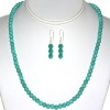 6mm Round Beads Green Turquoise Howlite 20 Necklace and Earrings Set