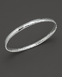 From the Silver collection, a basic hammered bangle in sterling silver. Designed by Ippolita. From the Silver collection, a basic hammered bangle in sterling silver. Designed by Ippolita.