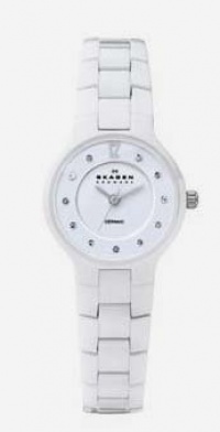 Skagen Women's SK572SSXWC Ceramic White Dial Watch Skagen Women's SK572SSXWC Ceramic White Dial Watch