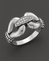 In sterling silver accented with diamonds, this classic ring from Lagos' Derby collection is utterly timeless. In sterling silver accented with diamonds, this classic ring from Lagos' Derby collection is utterly timeless.