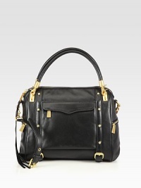 A roomy carryall in pebbled leather, perfectly sized for all your essentials.Detachable double top handles, 6 dropDetachable adjustable shoulder strap, 15-18 dropTop zip closureOne outside open pocketThree outside zip pocketsOne inside zip pocketTwo inside open pocketsCotton lining11W X 10¼H X 5DImported A roomy carryall in pebbled leather, perfectly sized for all your essentials.Detachable double top handles, 6 dropDetachable adjustable shoulder strap, 15-18 dropTop zip closureOne outside open pocketThree outside zip pocketsOne inside zip pocketTwo inside open pocketsCotton lining11W X 10¼H X 5DImported
