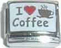 Clearly Charming I Heart Coffee Italian Charm Bracelet Link Clearly Charming I Heart Coffee Italian Charm Bracelet Link
