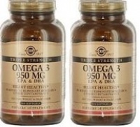 Solgar Omega 3 950 100 softgels - 2 Bottles Solgar Omega 3 950 100 softgels - 2 Bottles