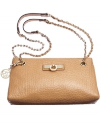 Take your everyday look uptown with this Park-Avenue-perfect design from DKNY. Sumptuous leather is accented with posh hardware and ladylike chain strap, for a look that's decidedly divine. Take your everyday look uptown with this Park-Avenue-perfect design from DKNY. Sumptuous leather is accented with posh hardware and ladylike chain strap, for a look that's decidedly divine.