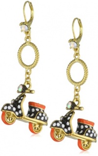 Betsey Johnson 60's Mod Polka Dot Scooter Drop Earrings Betsey Johnson 60's Mod Polka Dot Scooter Drop Earrings